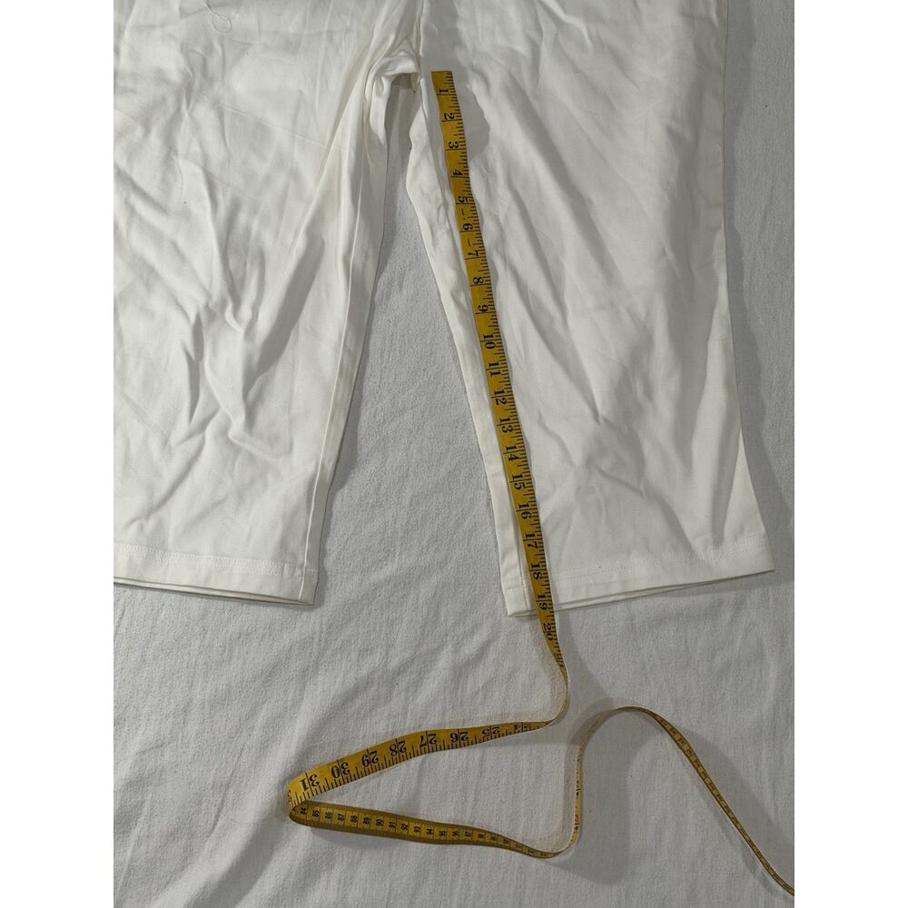St. John's Bay White Capri Pants Twill Straight Leg Stretch Women Tall NEW - Picture 3 of 7